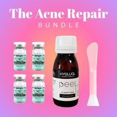Acne Repair Kit – Stayve AC Stem Cell Gold microneedling ampoules and Hyalual Clarifying Chemical Peel for blemish-prone skin – Ilunah Aesthetics UK bundle